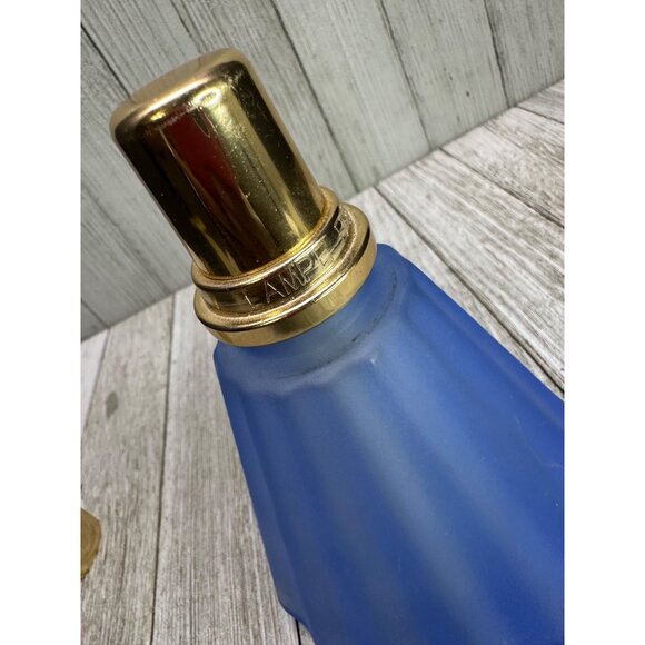 Vtg Lampe Berger Paris Catalytic Oil Fragrance Lamp Frosted Glass Blue 5.25" T - Picture 12 of 13